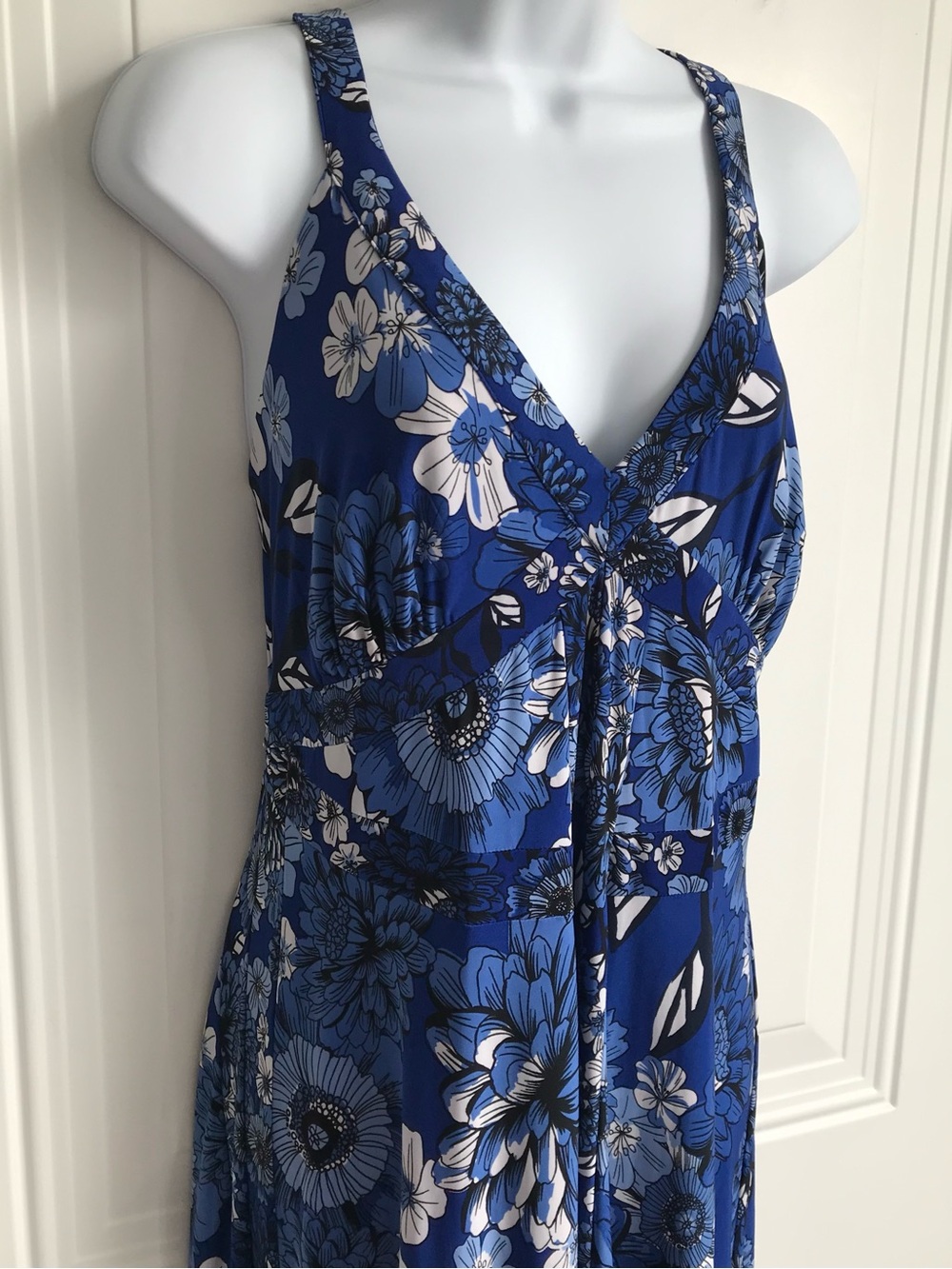 INC Women’s XL International Concepts Blue & White Floral Sleeveless Dress EUC - Picture 7 of 16